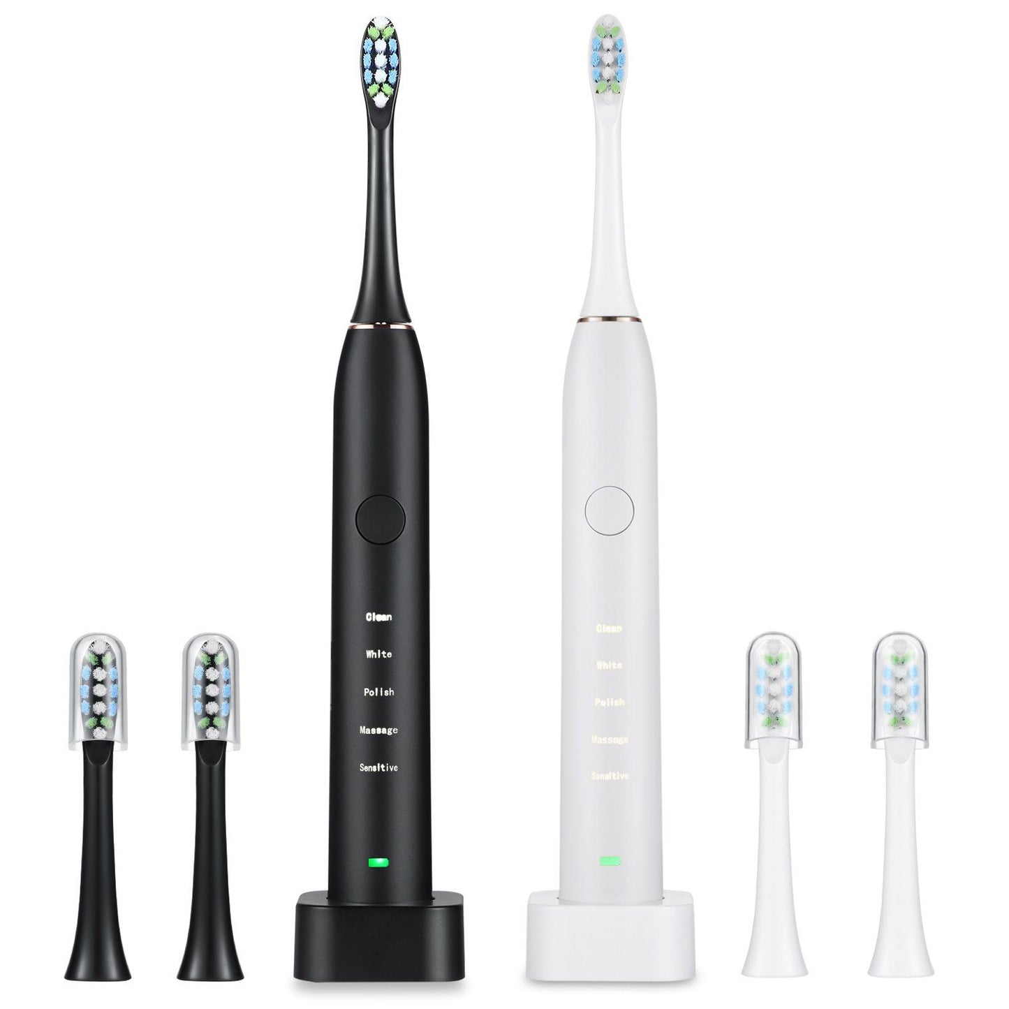 Electric Toothbrush IPX7 with Replacement Heads Set